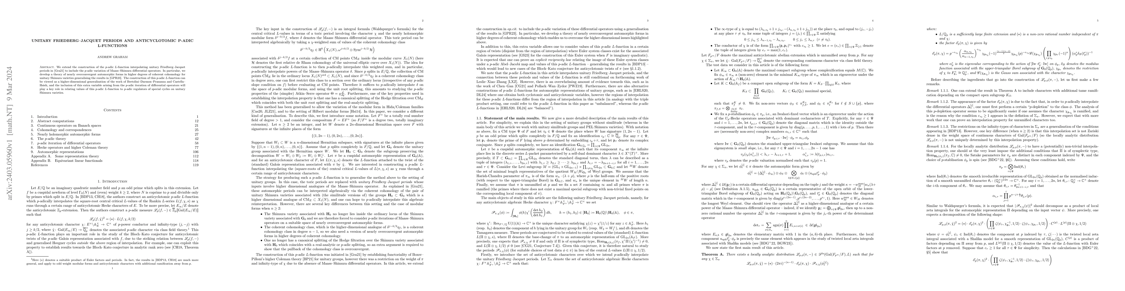 Thumbnail for Unitary Friedberg--Jacquet periods and anticyclotomic p-adic L-functions