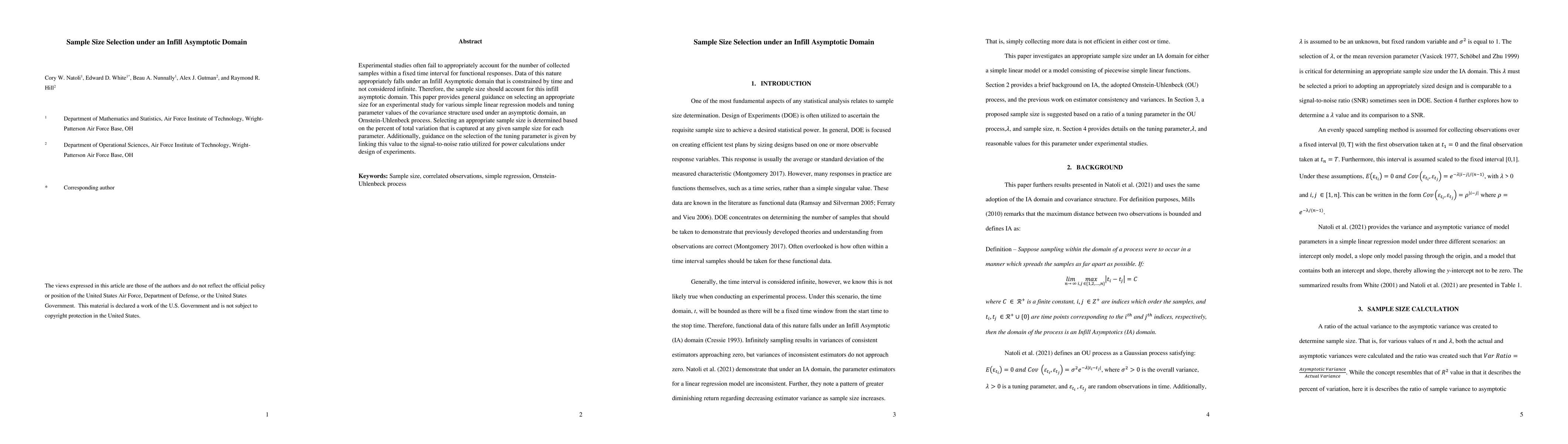 Thumbnail for Sample Size Selection under an Infill Asymptotic Domain
