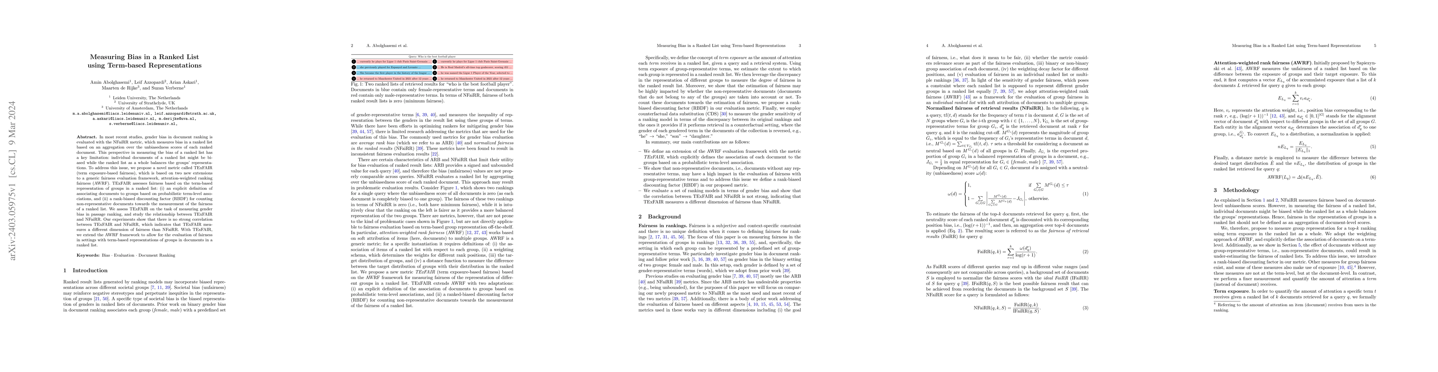 Thumbnail for Measuring Bias in a Ranked List using Term-based Representations
