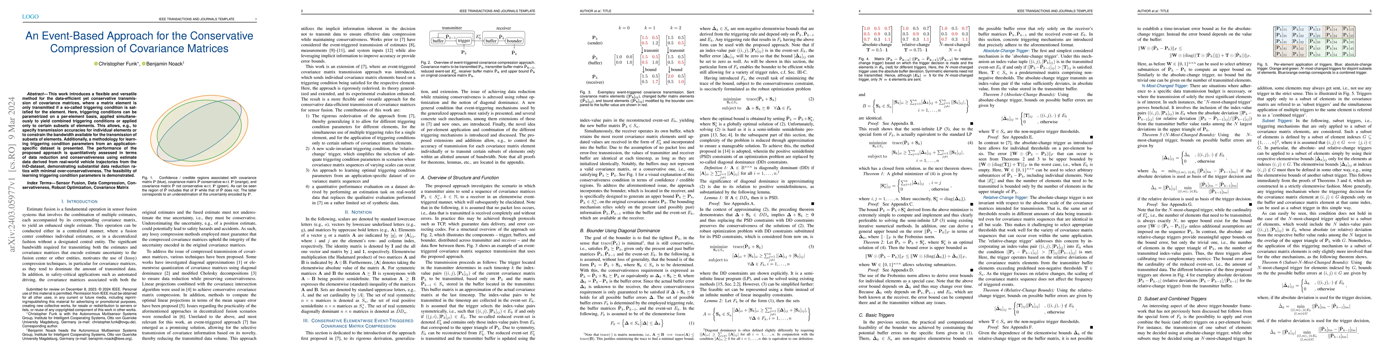 Thumbnail for An Event-Based Approach for the Conservative Compression of Covariance
  Matrices
