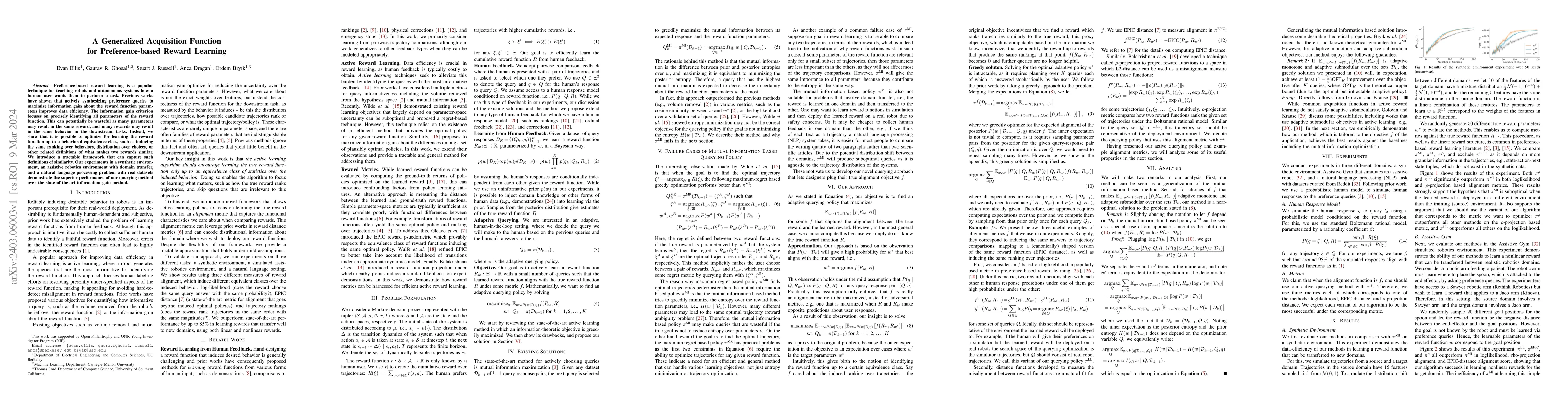 Thumbnail for A Generalized Acquisition Function for Preference-based Reward Learning