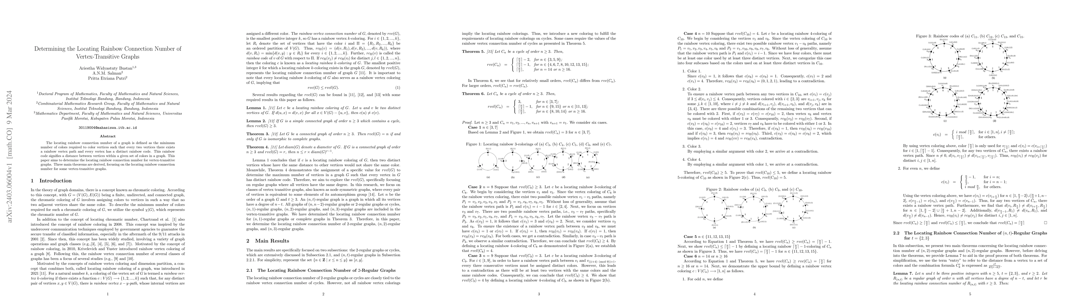 Thumbnail for Determining the Locating Rainbow Connection Number of Vertex-Transitive
  Graphs