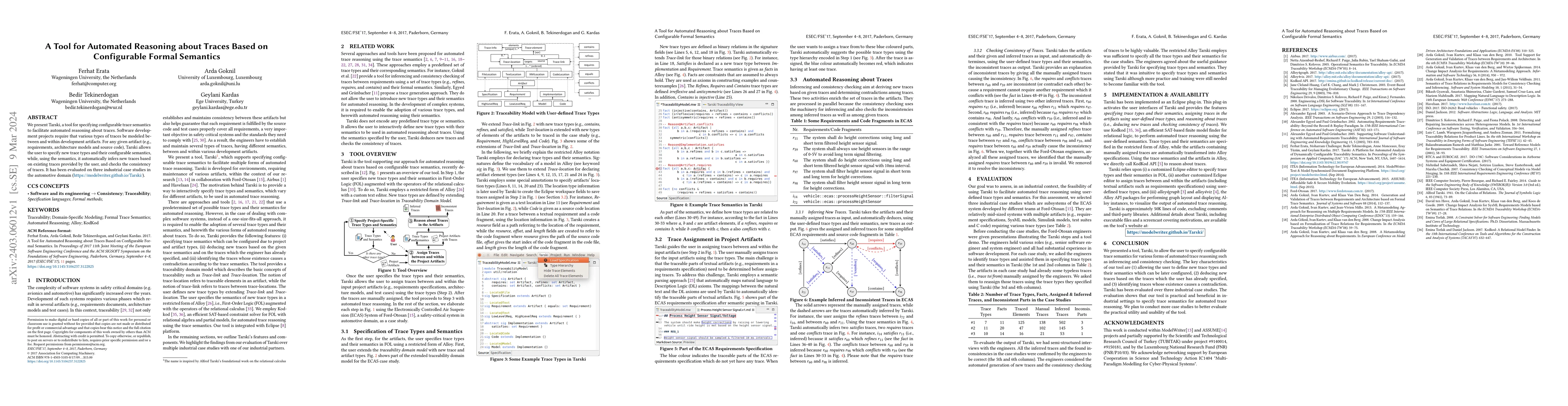 Thumbnail for A Tool for Automated Reasoning About Traces Based on Configurable Formal
  Semantics
