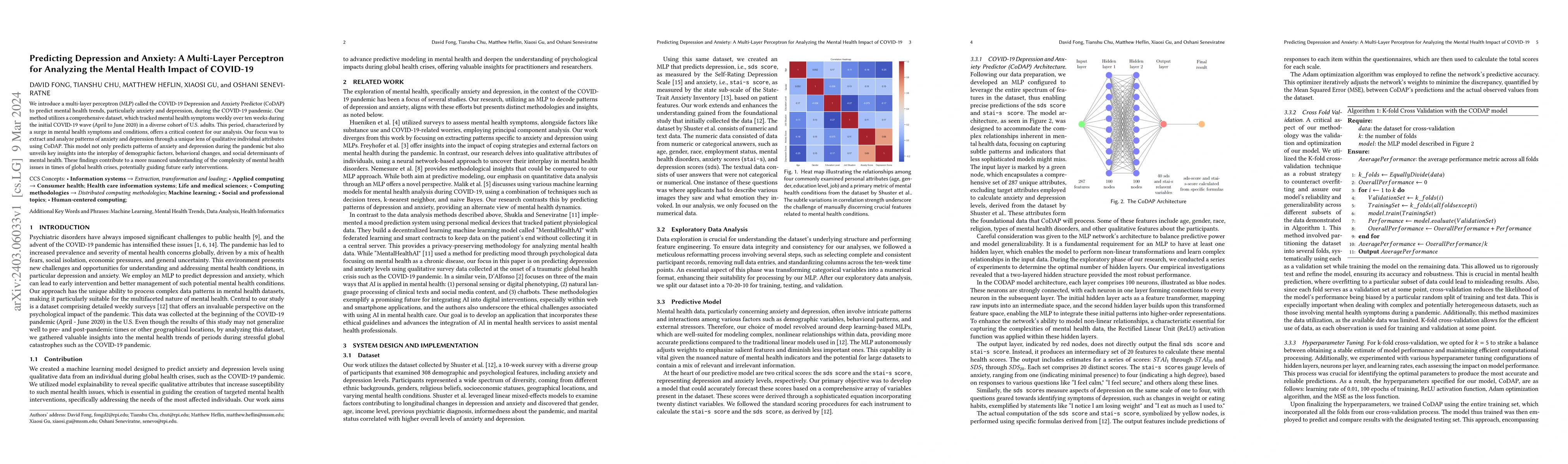 Thumbnail for Predicting Depression and Anxiety: A Multi-Layer Perceptron for
  Analyzing the Mental Health Impact of COVID-19