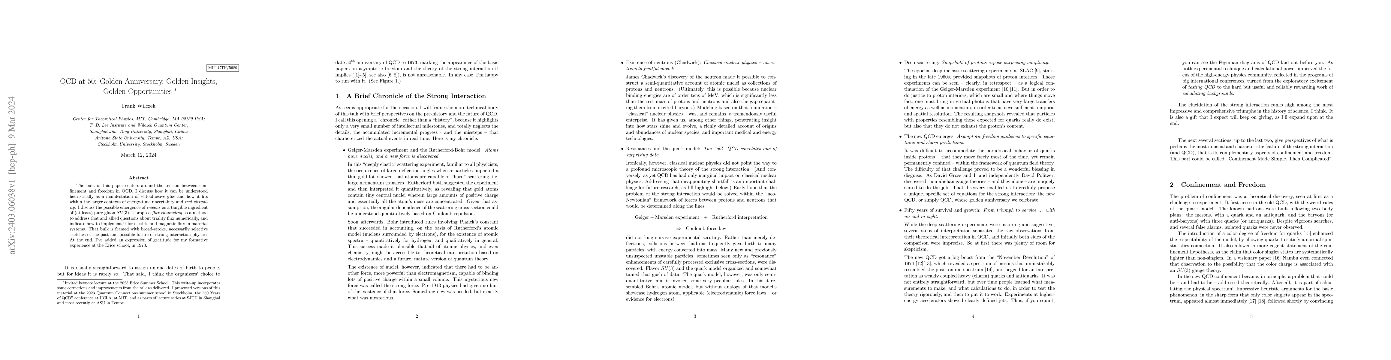 Thumbnail for QCD at 50: Golden Anniversary, Golden Insights, Golden Opportunities