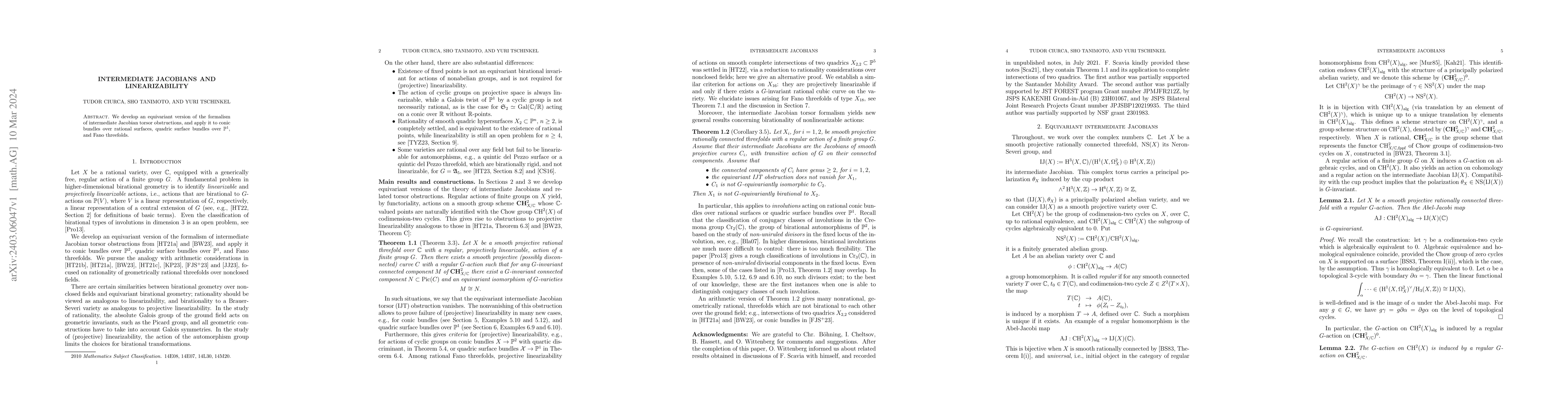 Thumbnail for Intermediate Jacobians and linearizability