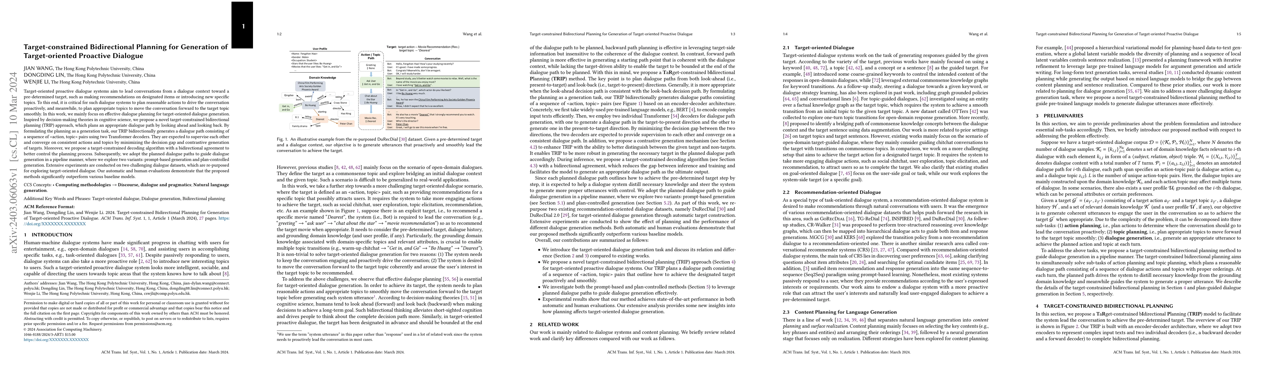 Thumbnail for Target-constrained Bidirectional Planning for Generation of
  Target-oriented Proactive Dialogue