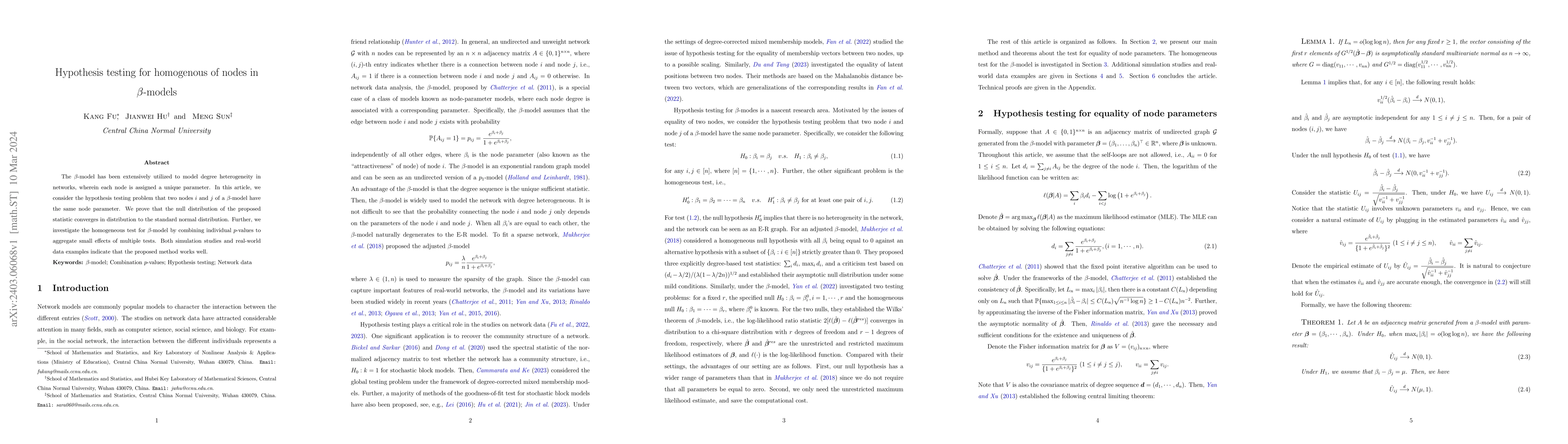 Thumbnail for Hypothesis testing for homogenous of nodes in $\beta$-models