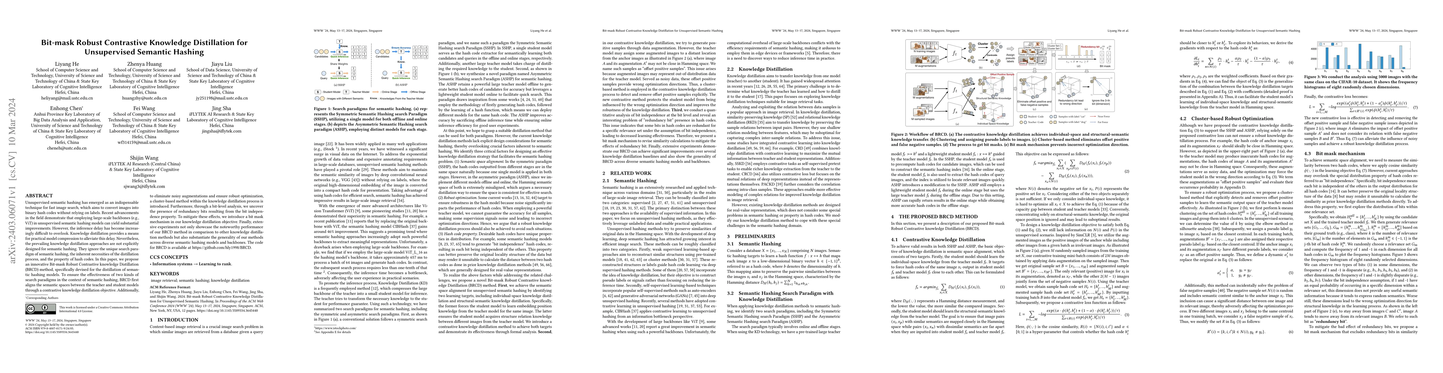 Thumbnail for Bit-mask Robust Contrastive Knowledge Distillation for Unsupervised
  Semantic Hashing