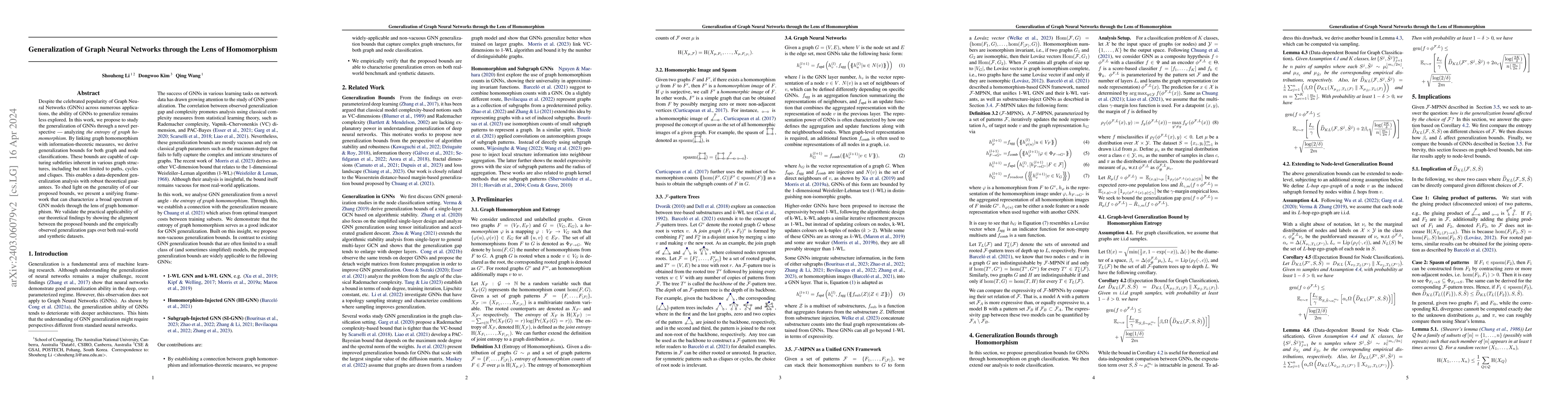 Thumbnail for Generalization of Graph Neural Networks through the Lens of Homomorphism