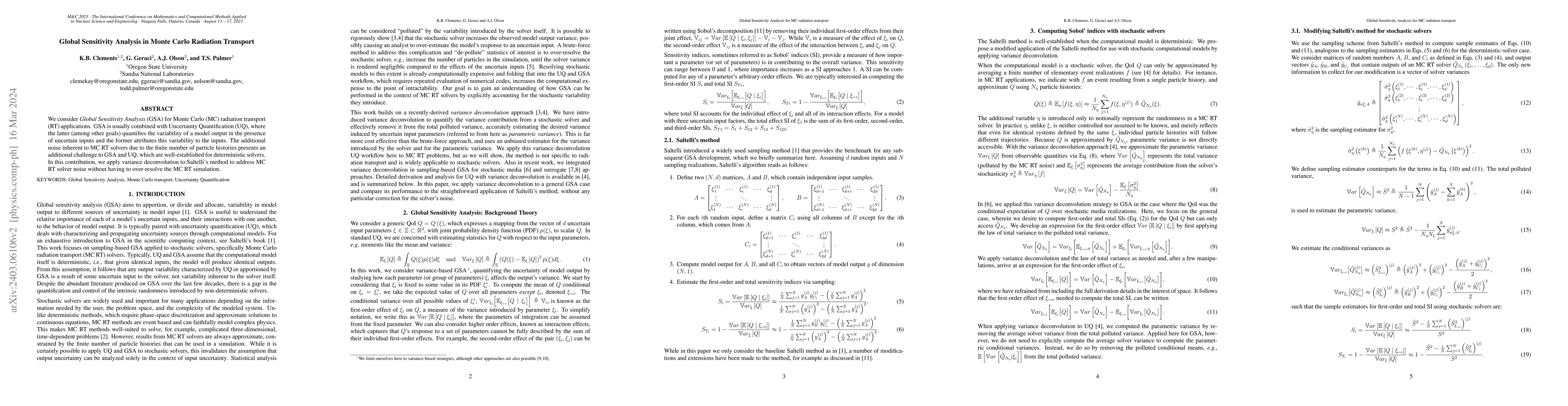 Thumbnail for Global sensitivity analysis in Monte Carlo radiation transport