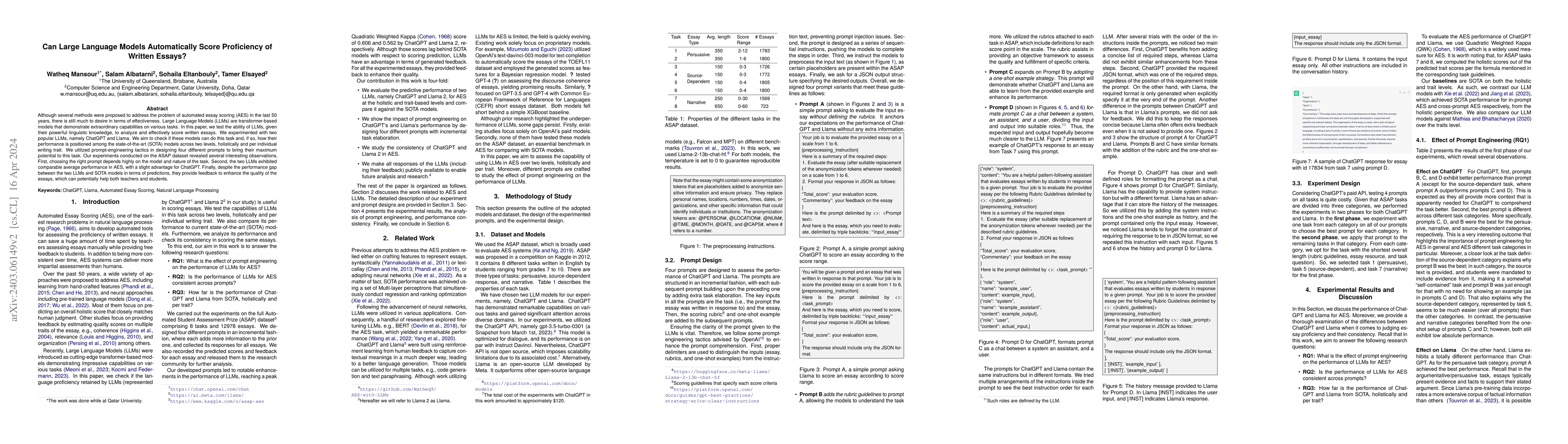 Thumbnail for Can Large Language Models Automatically Score Proficiency of Written
  Essays?