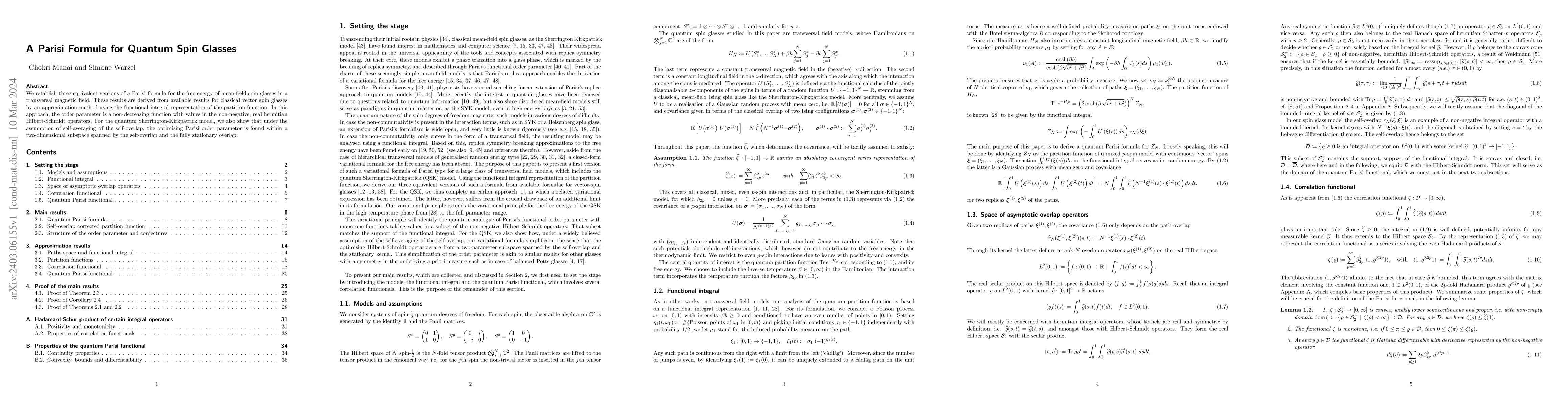 Thumbnail for A Parisi Formula for Quantum Spin Glasses