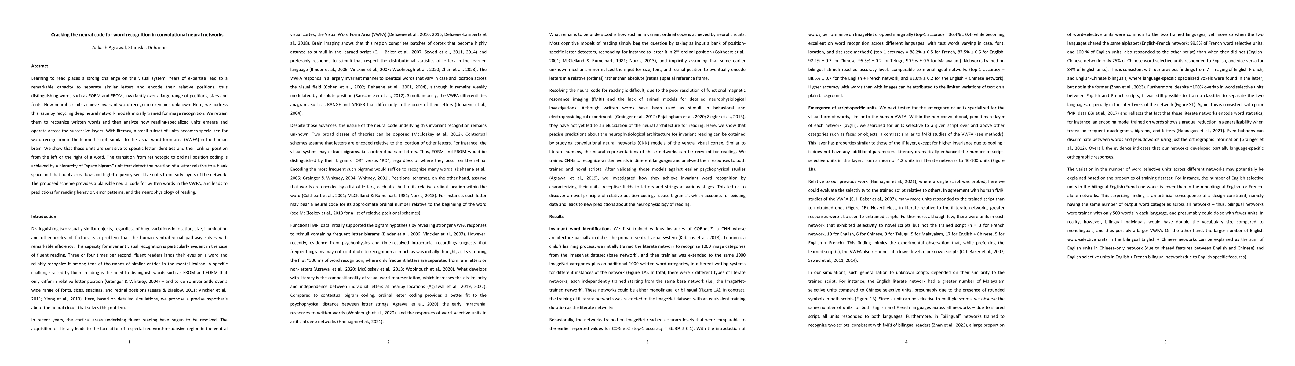 Thumbnail for Cracking the neural code for word recognition in convolutional neural
  networks