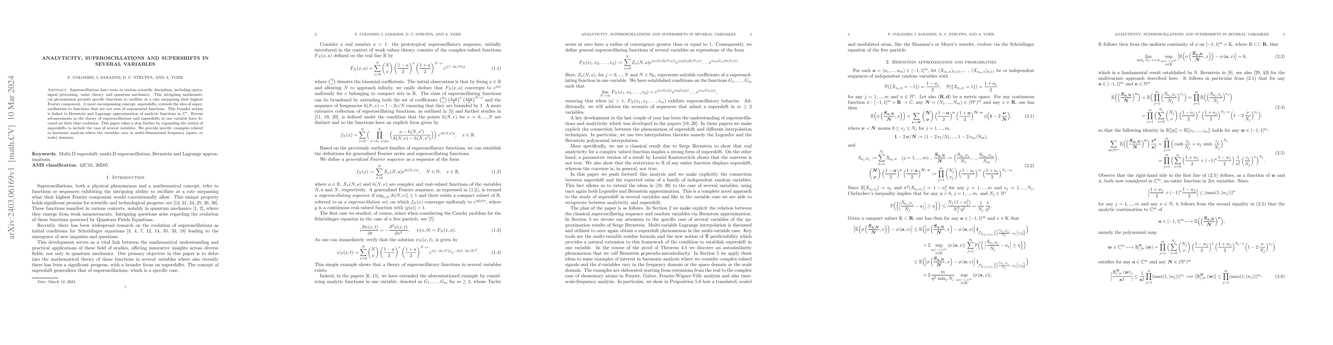 Thumbnail for Analyticity, superoscillations and supershifts in several variables