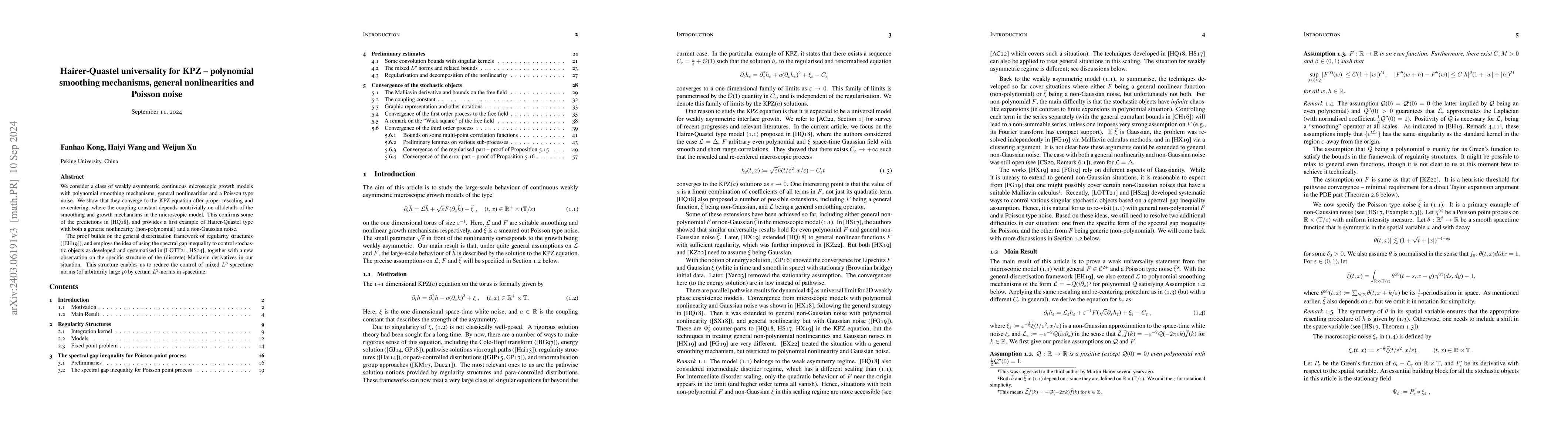 Thumbnail for Hairer-Quastel universality for KPZ -- polynomial smoothing mechanisms,
  general nonlinearities and Poisson noise