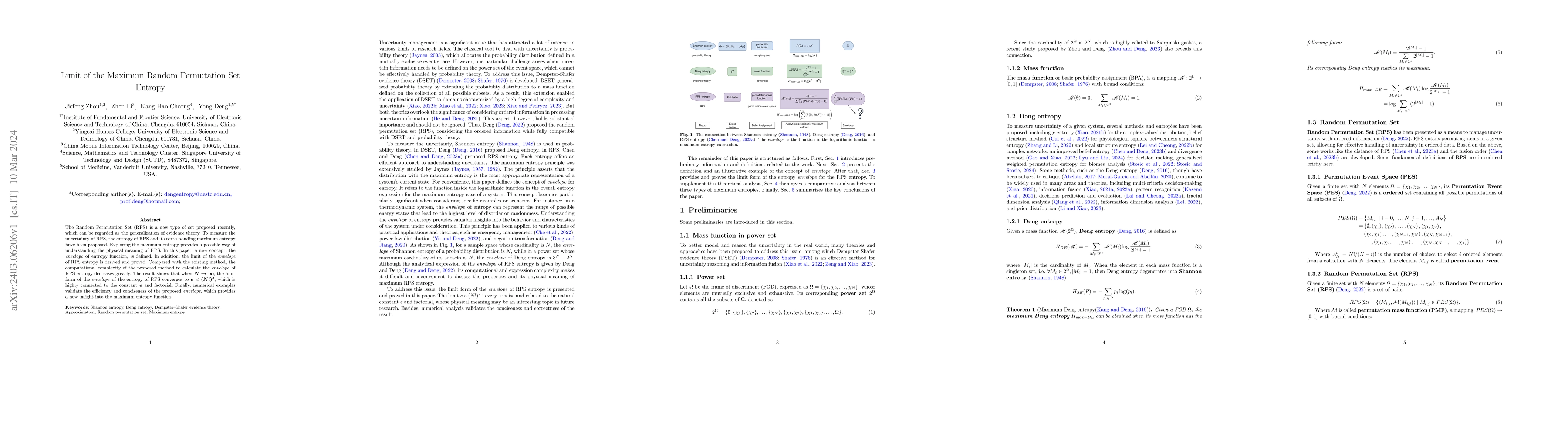 Thumbnail for Limit of the Maximum Random Permutation Set Entropy