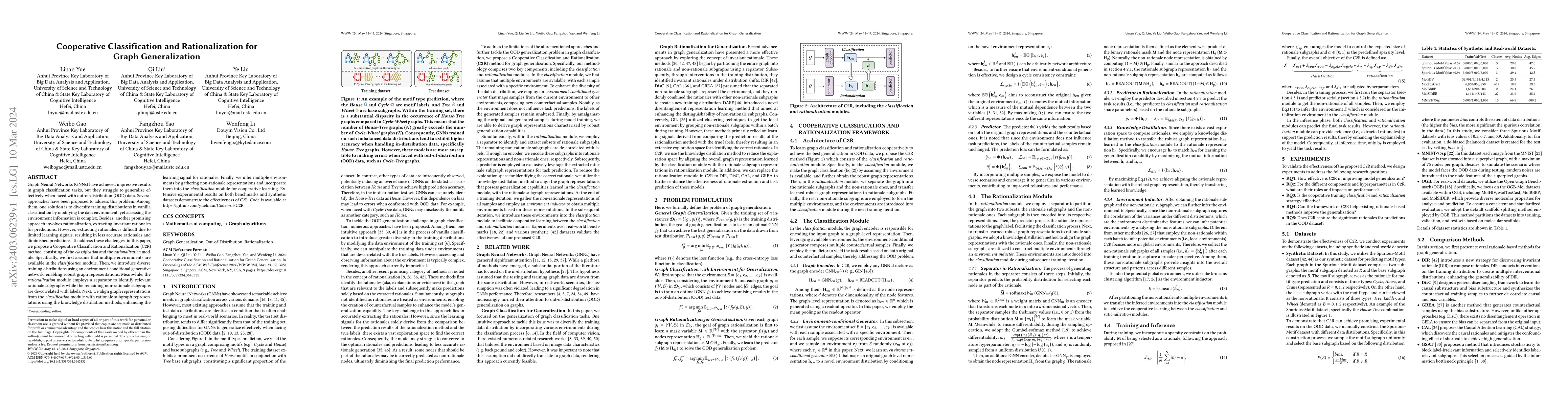 Thumbnail for Cooperative Classification and Rationalization for Graph Generalization