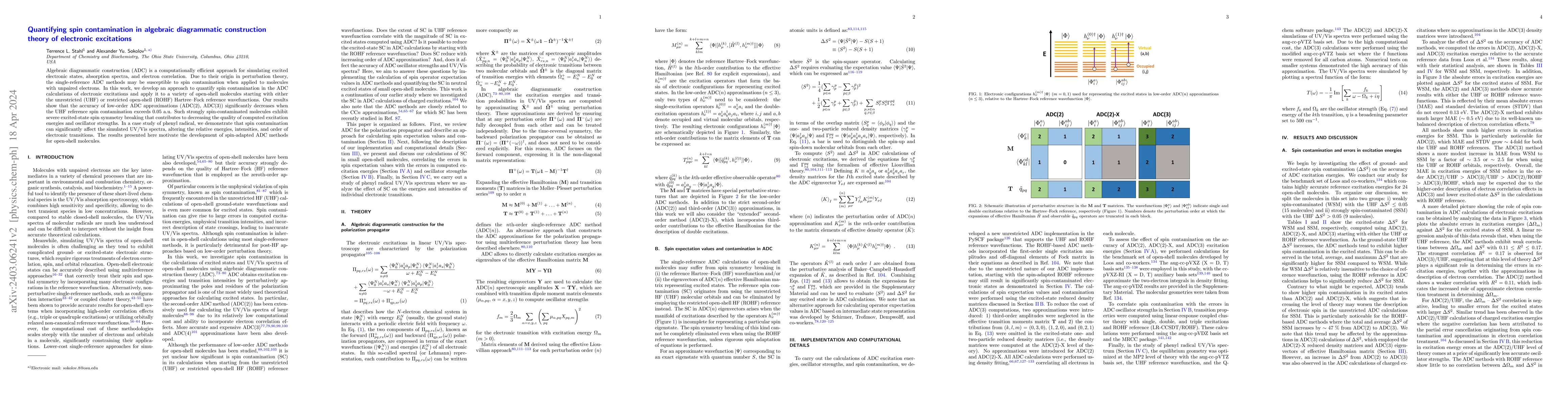 Thumbnail for Quantifying spin contamination in algebraic diagrammatic construction
  theory of electronic excitations