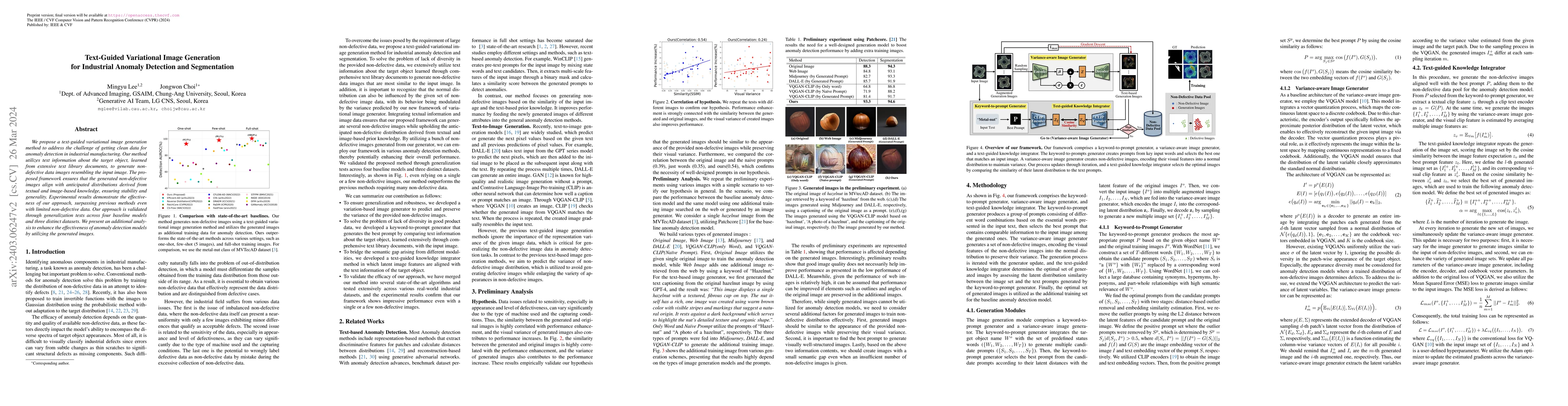 Thumbnail for Text-Guided Variational Image Generation for Industrial Anomaly
  Detection and Segmentation
