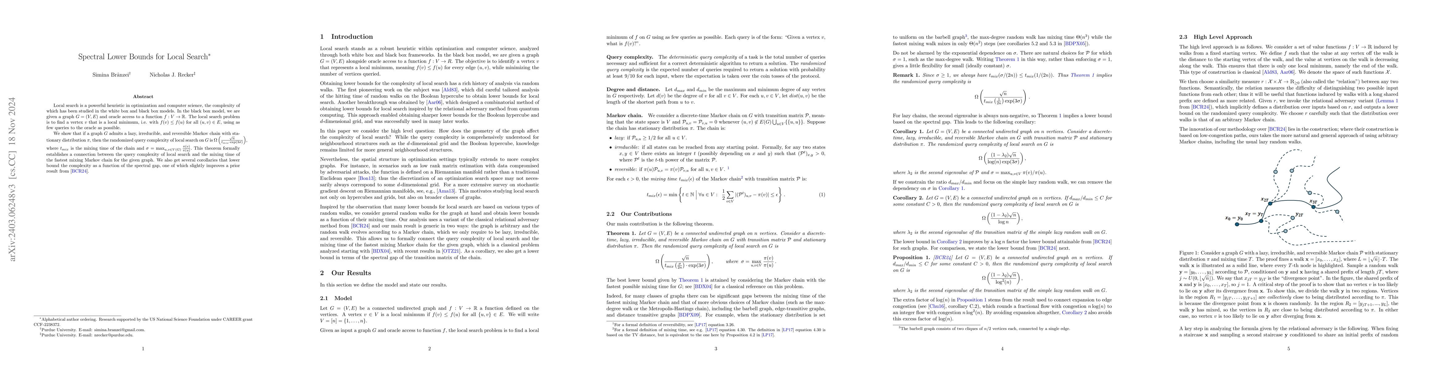 Thumbnail for Spectral Lower Bounds for Local Search