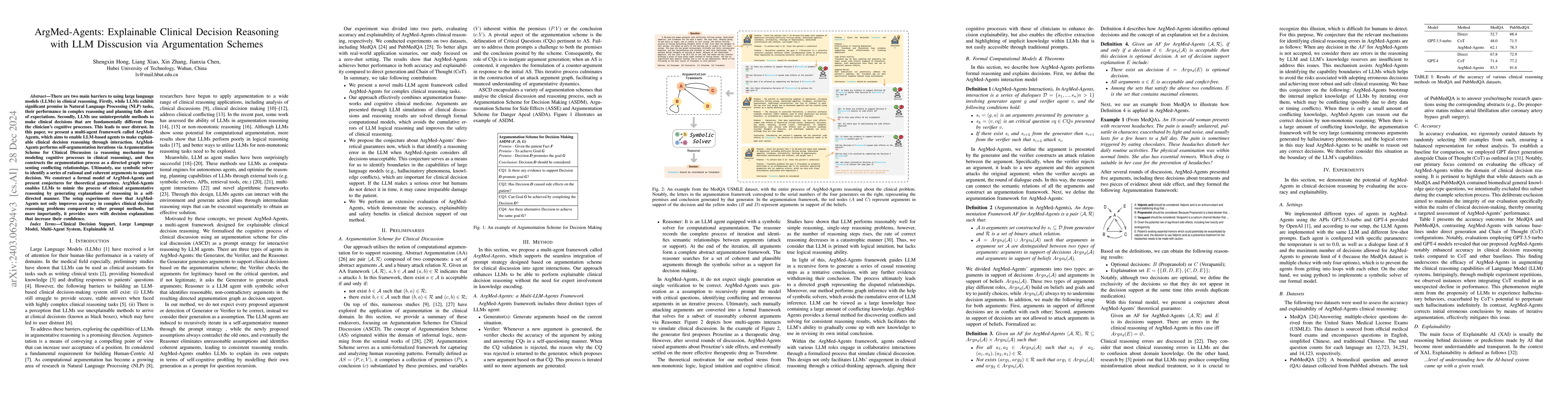 Thumbnail for ArgMed-Agents: Explainable Clinical Decision Reasoning with LLM
  Disscusion via Argumentation Schemes