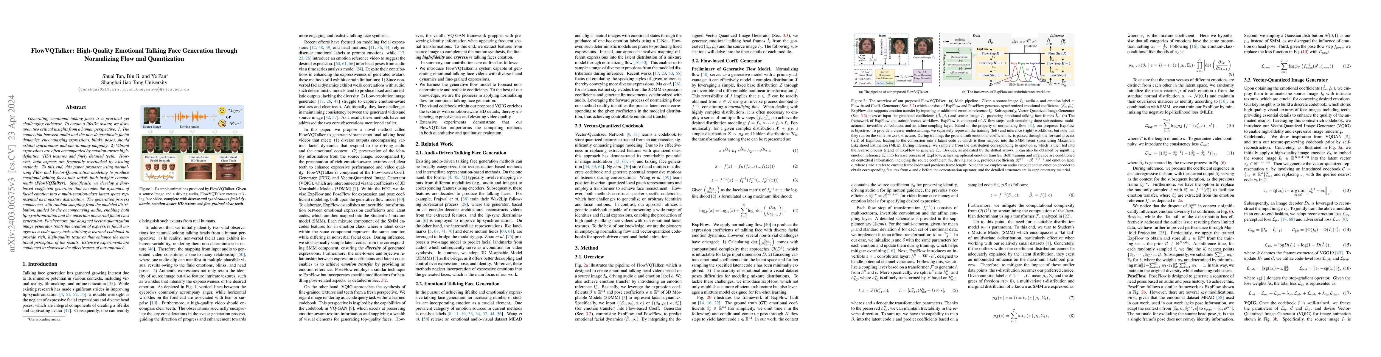 Thumbnail for FlowVQTalker: High-Quality Emotional Talking Face Generation through
  Normalizing Flow and Quantization