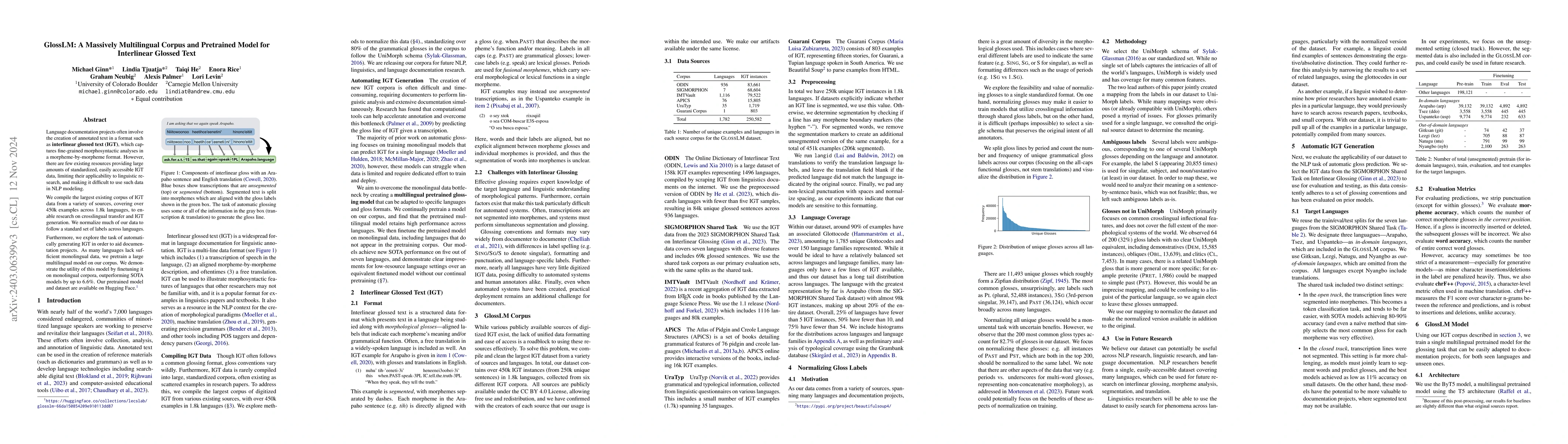 Thumbnail for GlossLM: Multilingual Pretraining for Low-Resource Interlinear Glossing