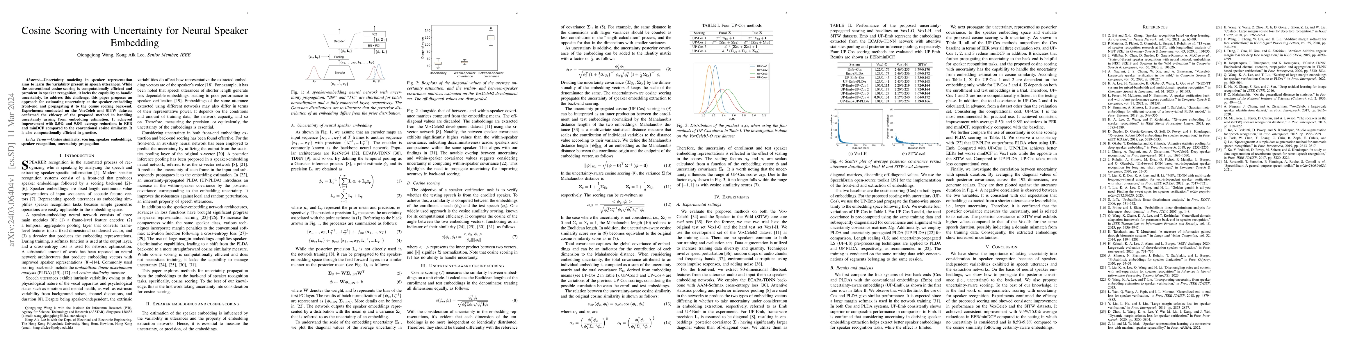 Thumbnail for Cosine Scoring with Uncertainty for Neural Speaker Embedding