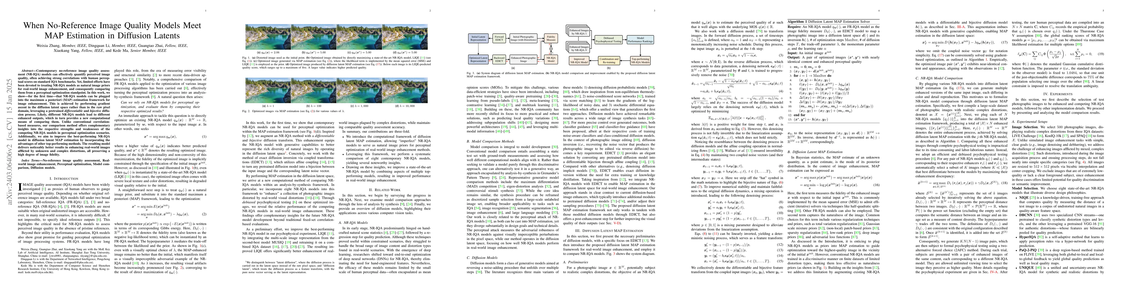 Thumbnail for Comparison of No-Reference Image Quality Models via MAP Estimation in
  Diffusion Latents