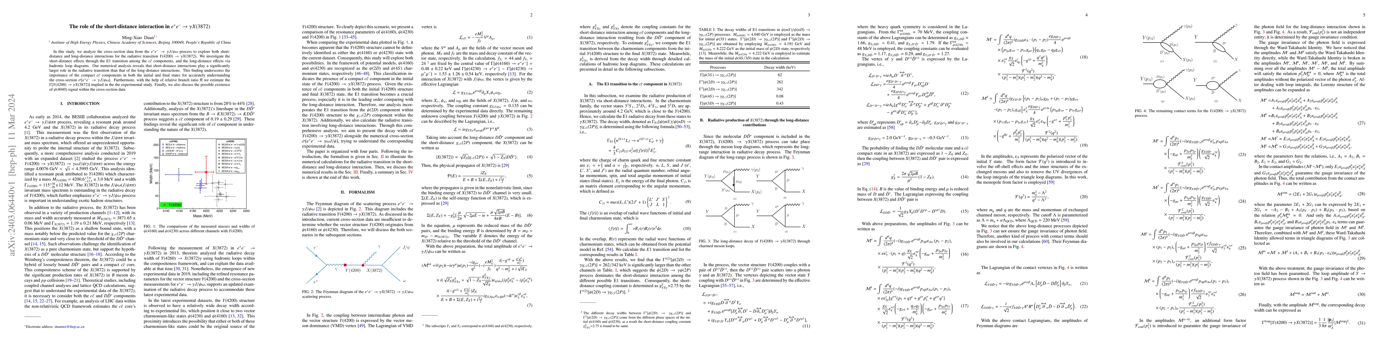 Thumbnail for The role of the short-distance interaction in $e^+e^-\to \gamma X(3872)$