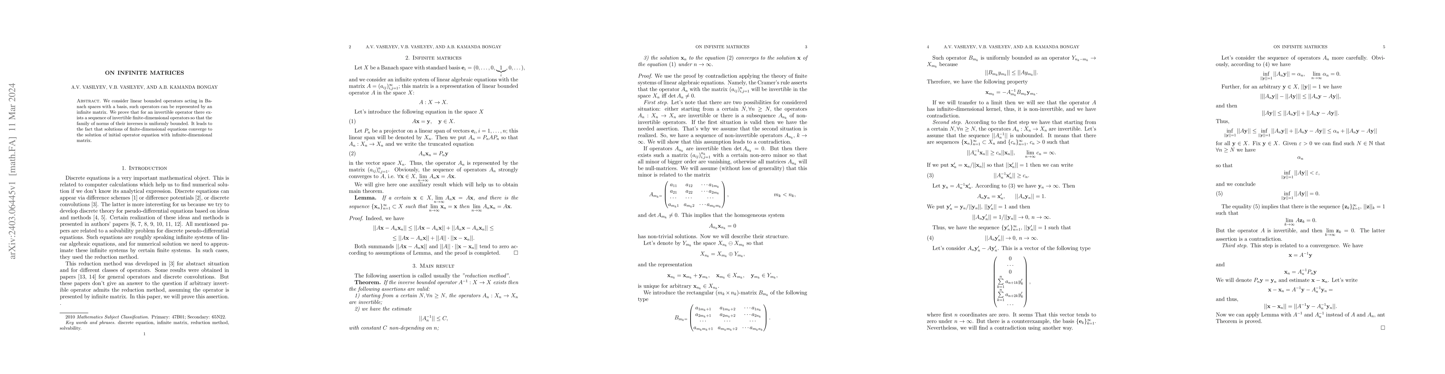Thumbnail for On infinite matrices