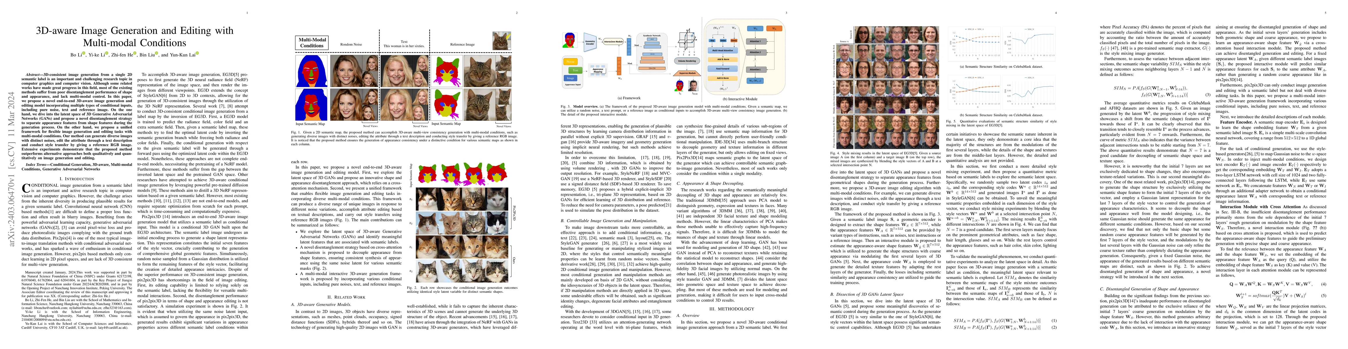 Thumbnail for 3D-aware Image Generation and Editing with Multi-modal Conditions