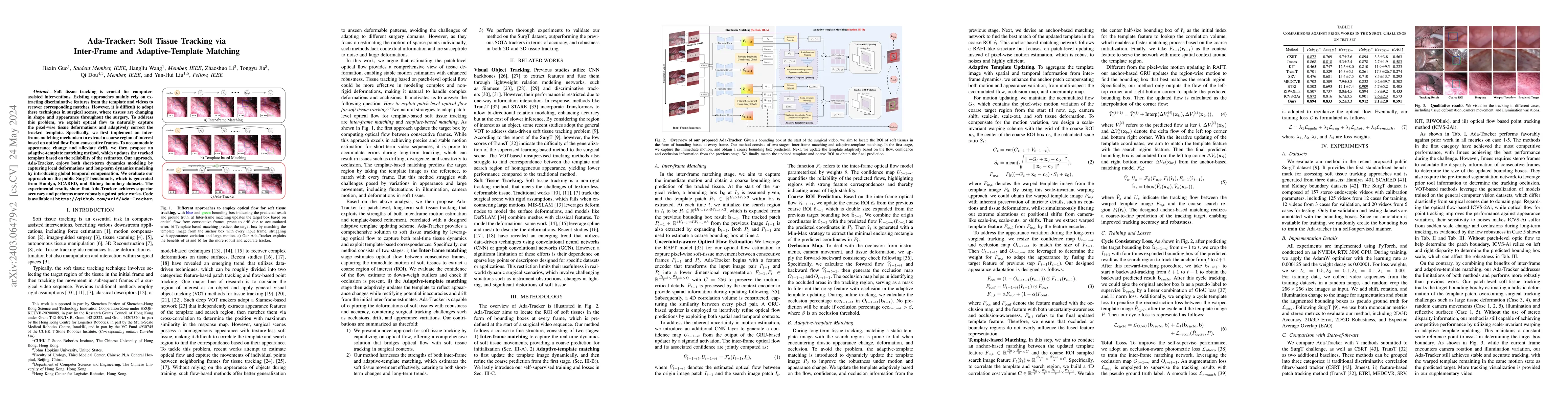 Thumbnail for Ada-Tracker: Soft Tissue Tracking via Inter-Frame and Adaptive-Template
  Matching