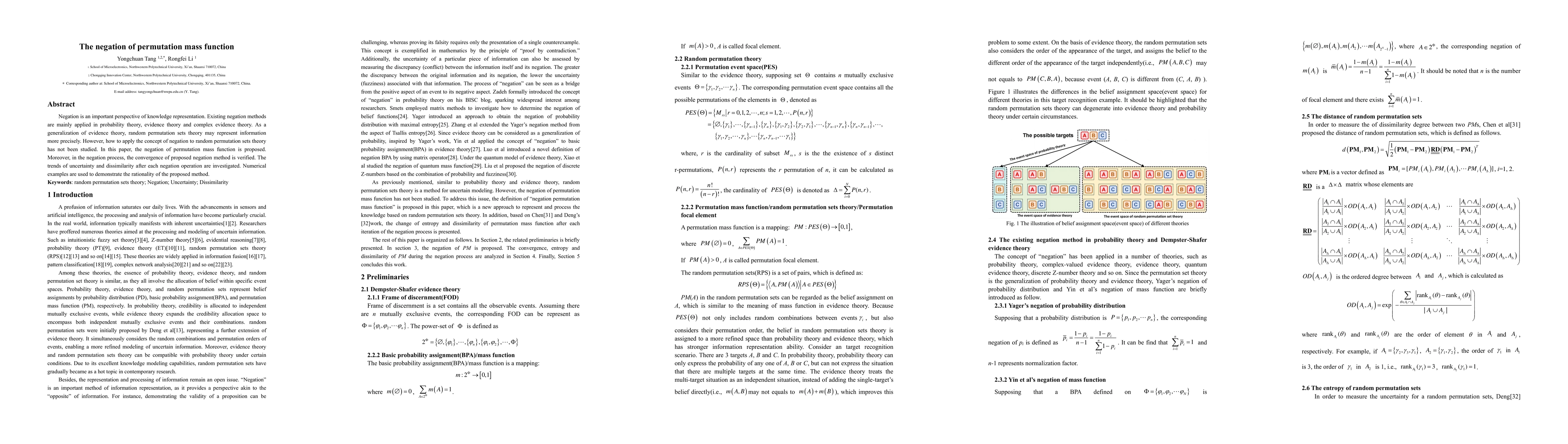 Thumbnail for The negation of permutation mass function