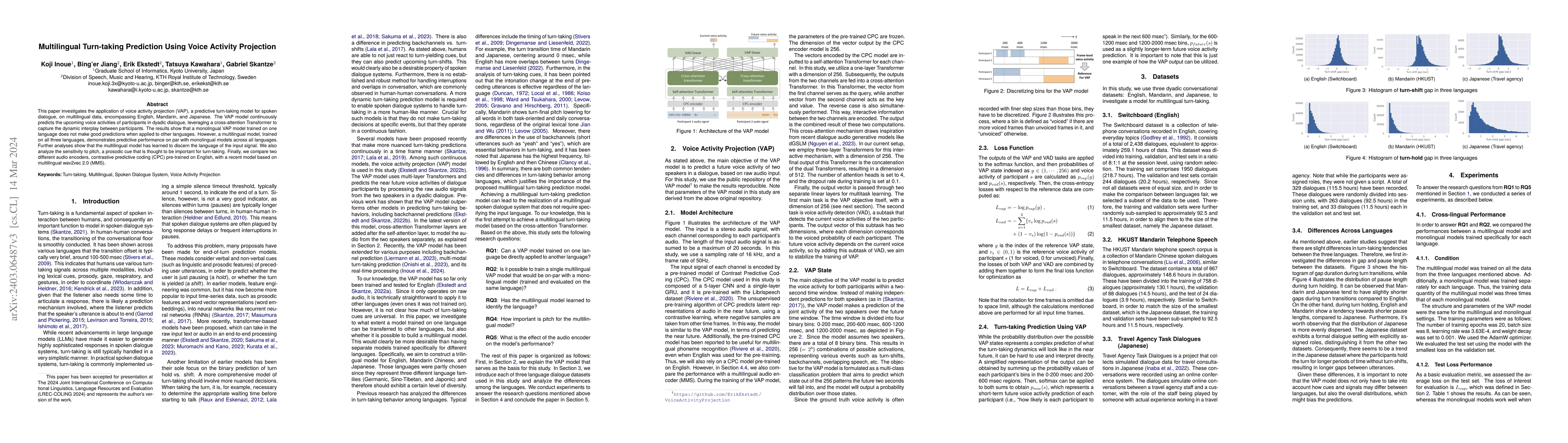 Thumbnail for Multilingual Turn-taking Prediction Using Voice Activity Projection