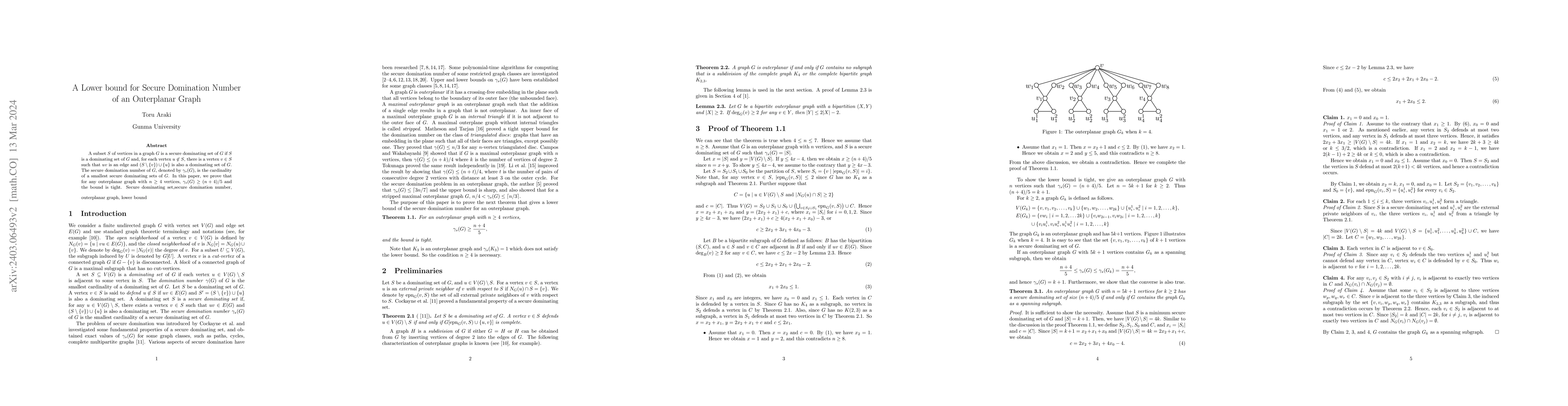 Thumbnail for A Lower bound for Secure Domination Number of an Outerplanar Graph