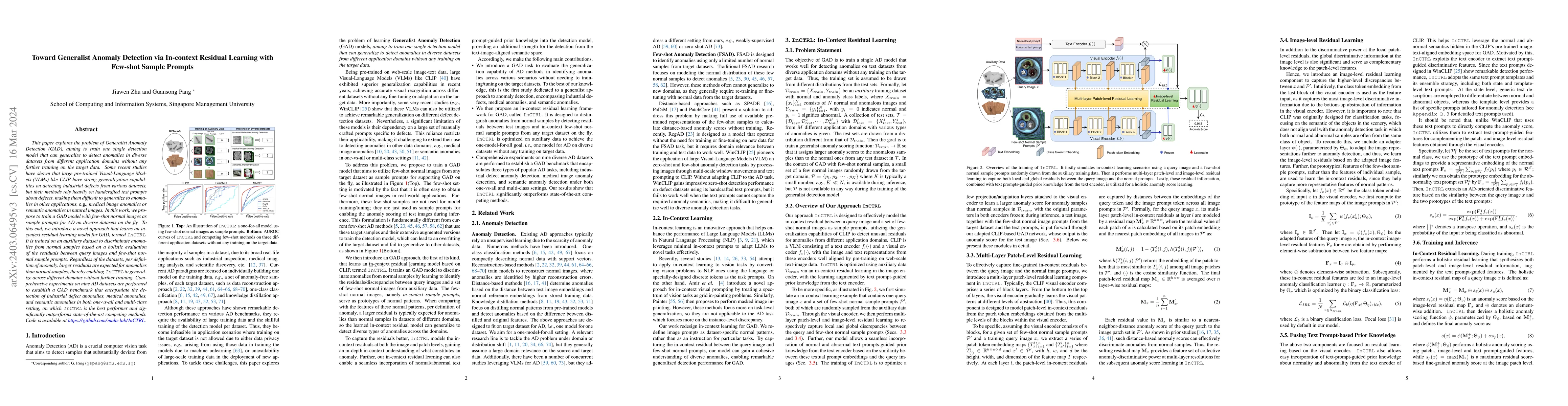 Thumbnail for Toward Generalist Anomaly Detection via In-context Residual Learning
  with Few-shot Sample Prompts