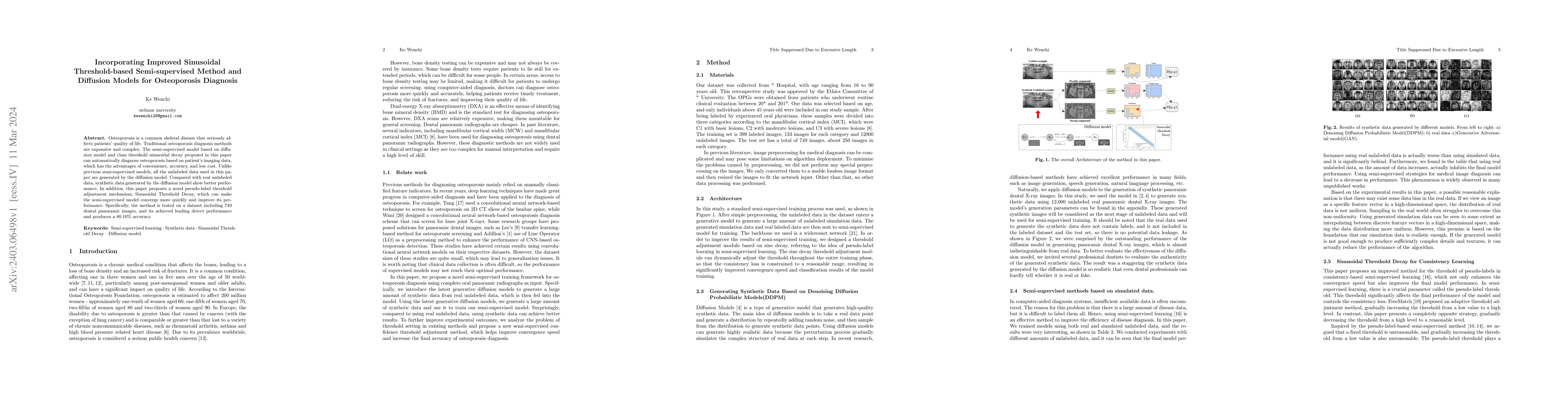 Thumbnail for Incorporating Improved Sinusoidal Threshold-based Semi-supervised Method
  and Diffusion Models for Osteoporosis Diagnosis