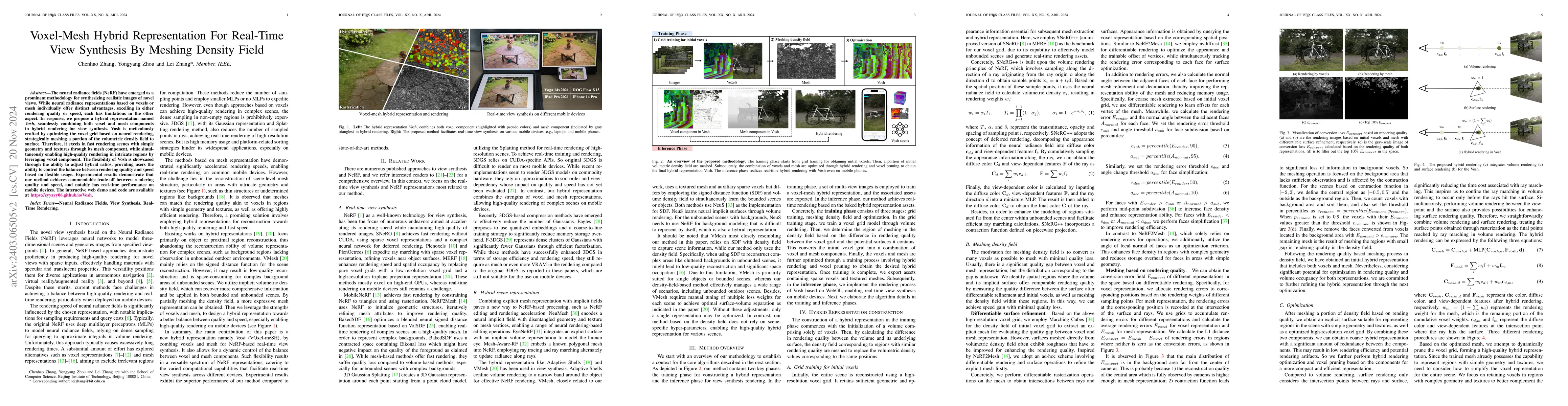 Thumbnail for Vosh: Voxel-Mesh Hybrid Representation for Real-Time View Synthesis