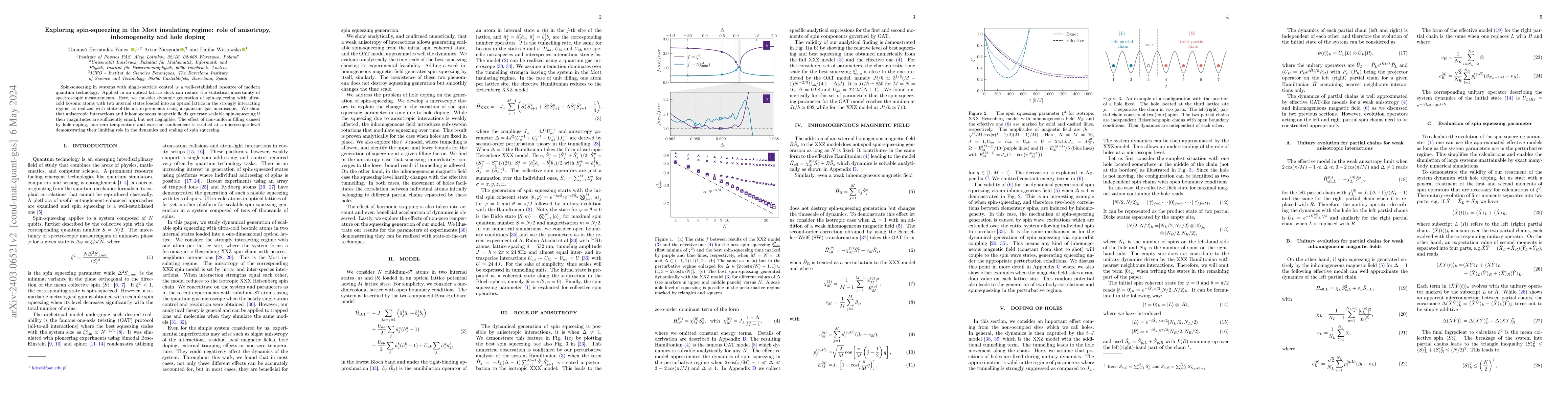 Thumbnail for Exploring spin-squeezing in the Mott insulating regime: role of
  anisotropy, inhomogeneity and hole doping