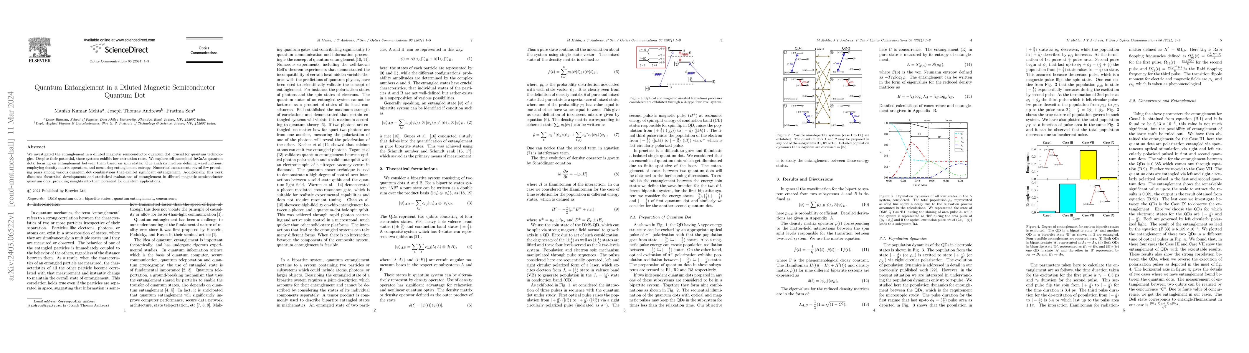 Thumbnail for Quantum Entanglement in a Diluted Magnetic Semiconductor Quantum Dot