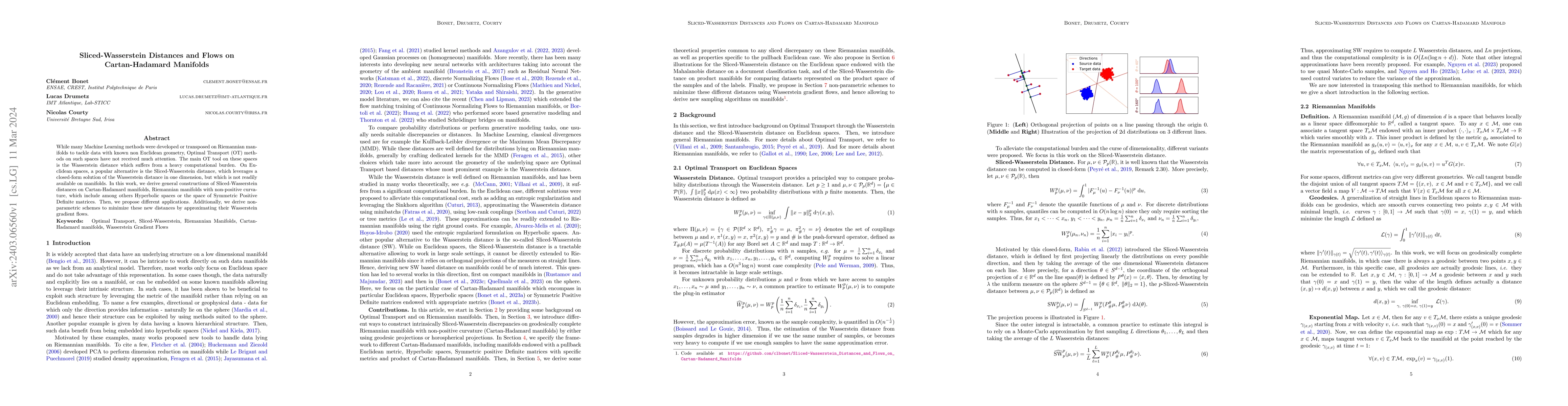 Thumbnail for Sliced-Wasserstein Distances and Flows on Cartan-Hadamard Manifolds