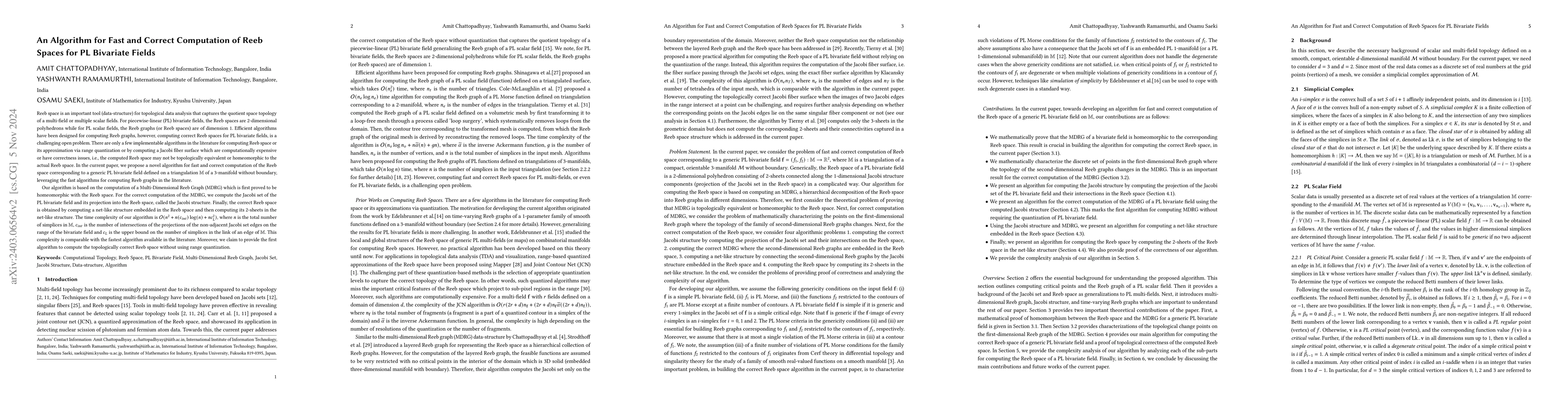 Thumbnail for An Algorithm for Correct Computation of Reeb Spaces for PL Bivariate
  Fields