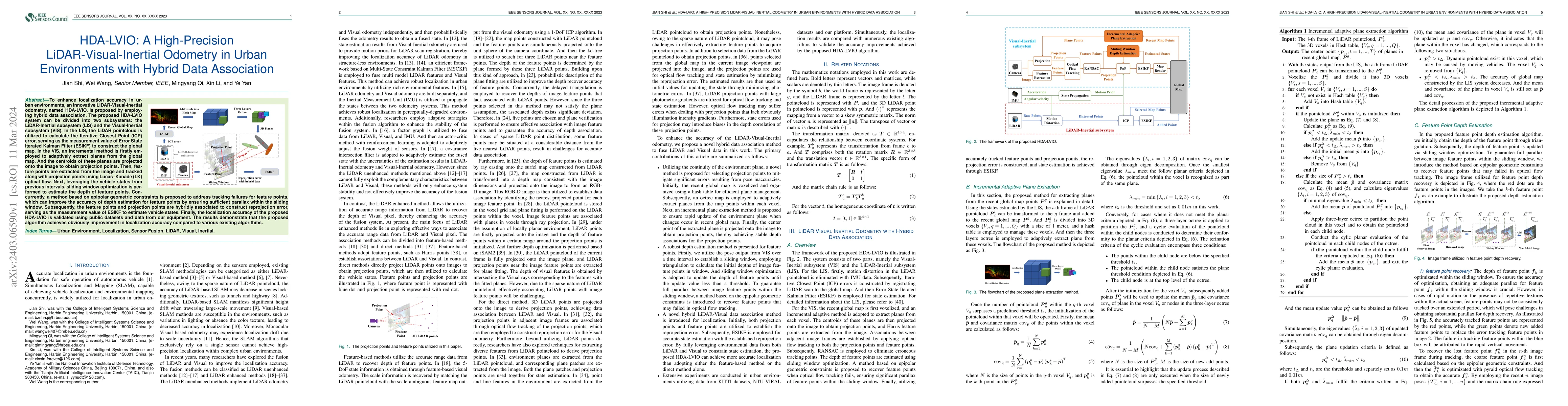 Thumbnail for HDA-LVIO: A High-Precision LiDAR-Visual-Inertial Odometry in Urban
  Environments with Hybrid Data Association