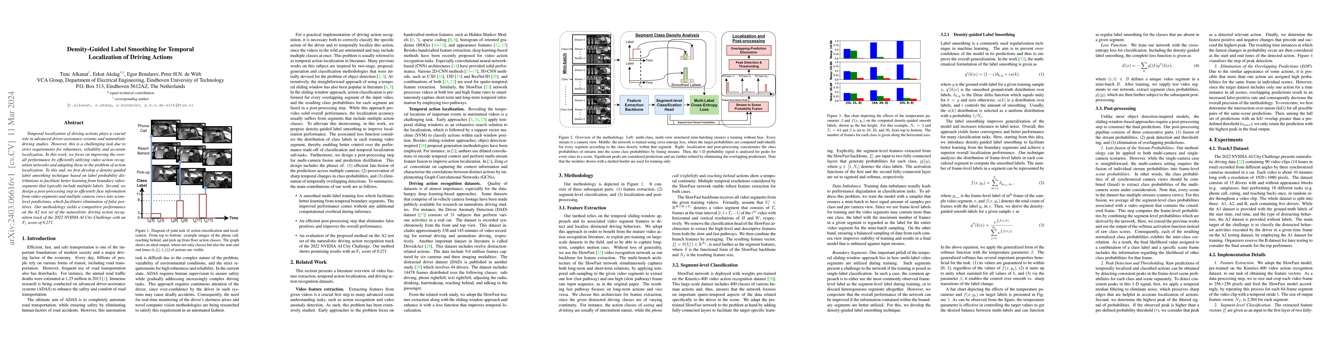 Thumbnail for Density-Guided Label Smoothing for Temporal Localization of Driving
  Actions