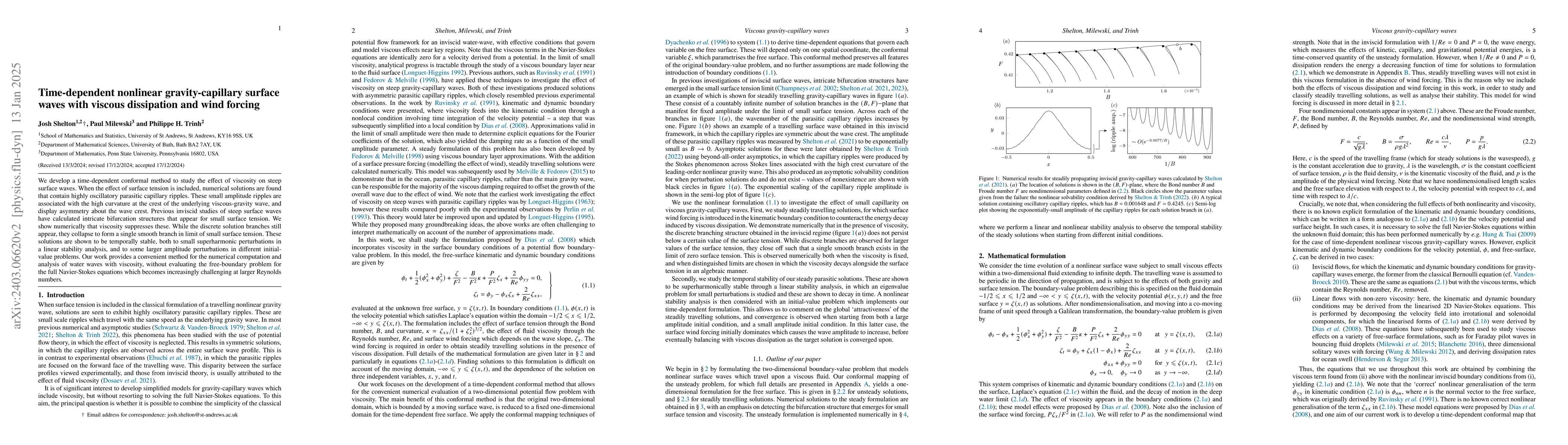 Thumbnail for A time-dependent formulation for nonlinear gravity-capillary surface
  waves with viscosity