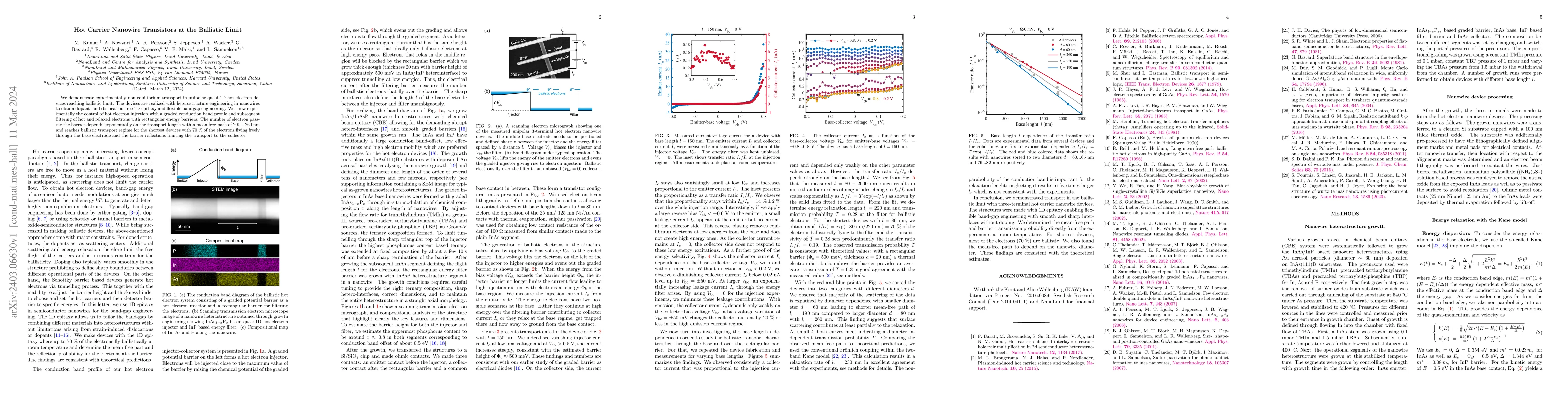 Thumbnail for Hot Carrier Nanowire Transistors at the Ballistic Limit