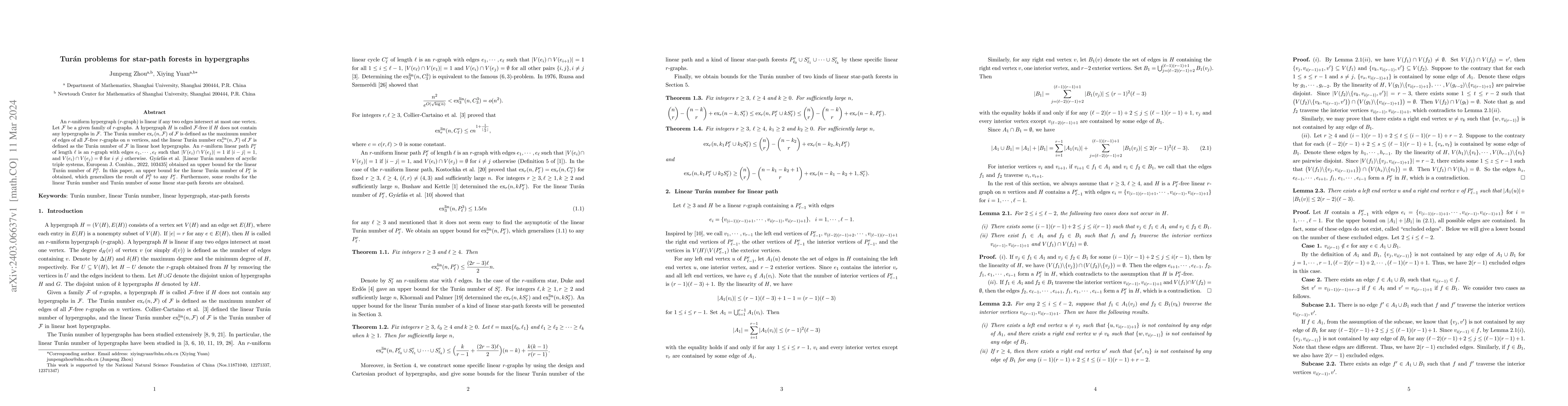 Thumbnail for Tur\'{a}n problems for star-path forests in hypergraphs