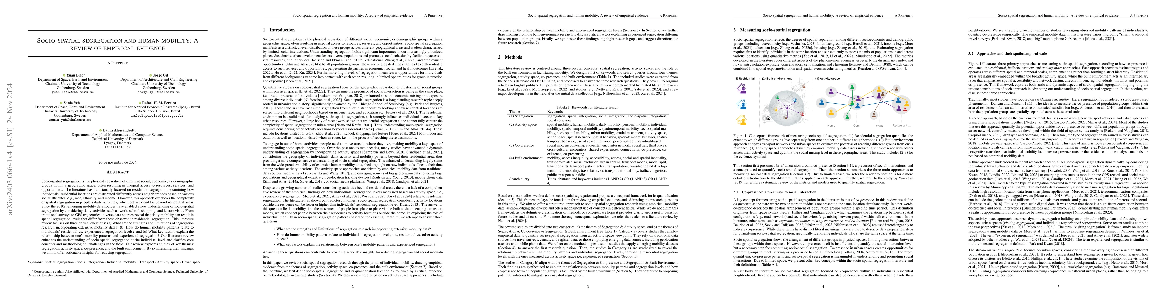 Thumbnail for Socio-spatial segregation and human mobility: A review of empirical
  evidence